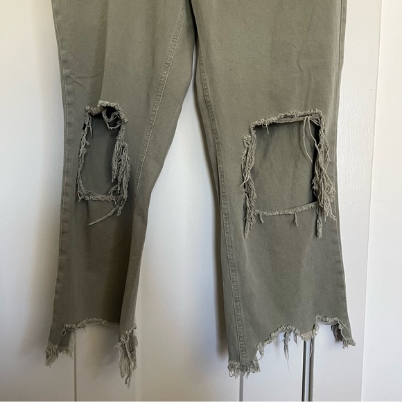 Free People Maggie Mid Rise Straight Jeans in Moss - Picture 8 of 11